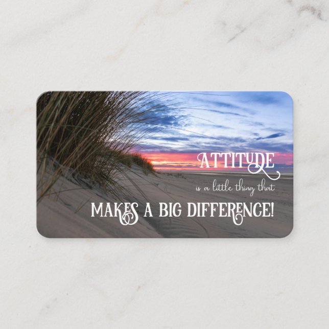 Positive attitude motivational quote life coaching business card (Front)