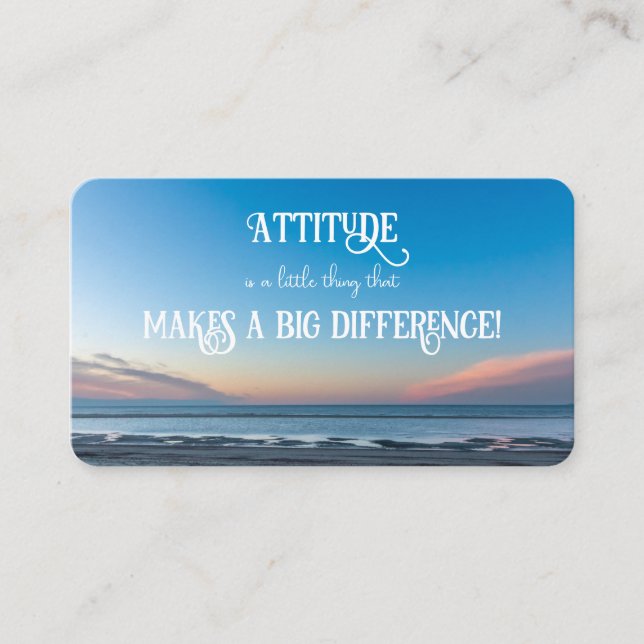 Positive attitude motivational quote life coaching business card (Front)