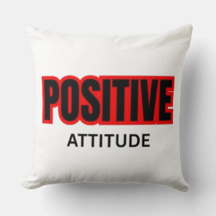Positive Attitude Motivational Typography T-Shirt Cushion