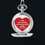Positive Bible Verse Affirmation Red Heart Cute Watch<br><div class="desc">This cute watch features a powerful Bible verse from the Book of Psalms in a simple red heart.   It's a nice uplifting gift for Valentine's Day or any other occasion when a positive word is needed.</div>