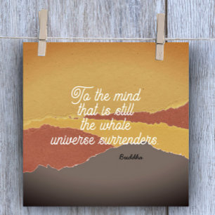 positive Buddha zen quote torn paper art  Poster