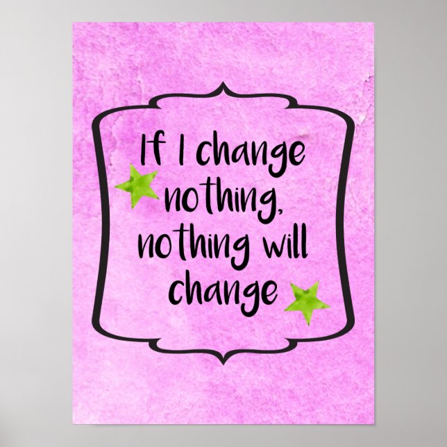 Positive Change Life Motivation Inspiration Quote Poster (Front)