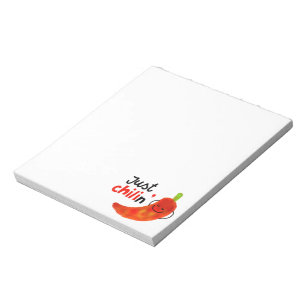 Positive Chilli Pepper Pun - Just Chilin Notepad