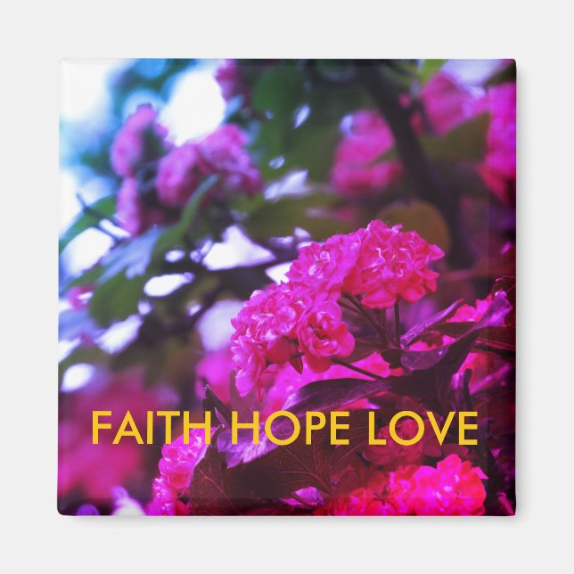 Positive ChristianFaith Hope  5.1 Cm Square Magnet (Front)