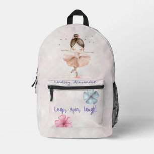 Positive Custom Girls' Ballerina Printed Backpack