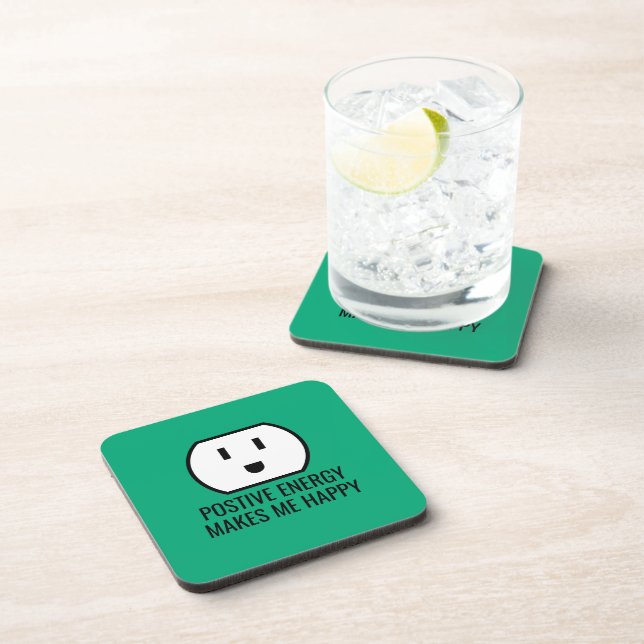 Positive Energy funny green wall plug socket Coaster (Right Side)