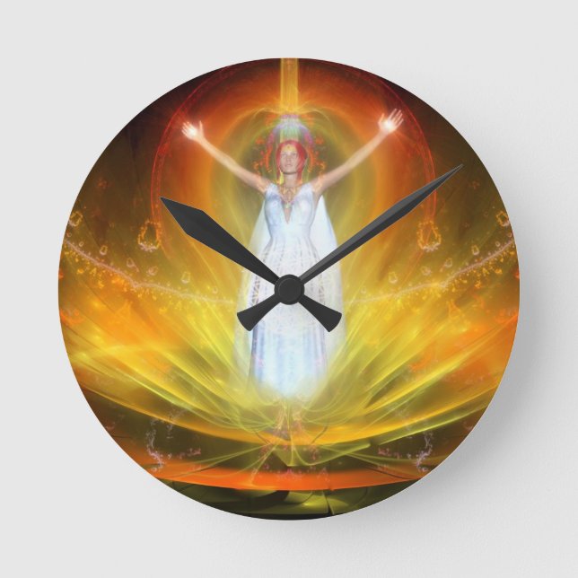 Positive Energy Goddess Round Clock (Front)