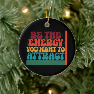 Positive Energy Graphic Design Ceramic Tree Decoration