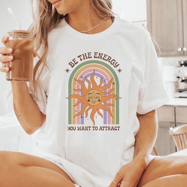 Positive Energy Retro Boho Sun Tri-Blend Shirt (Creator Uploaded)