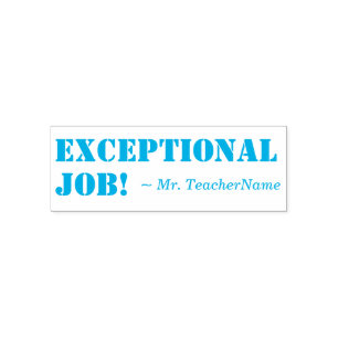 Positive "Exceptional Job!" Marking Rubber Stamp