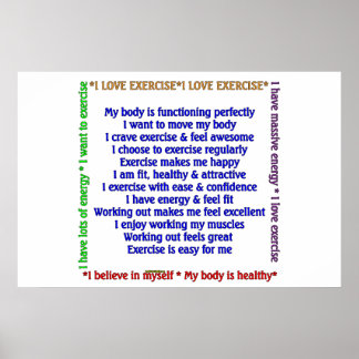Positive Exercise Affirmations Poster