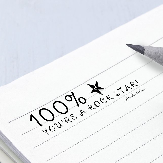 Positive Feedback 100% You're A Rock Star Teacher Self-inking Stamp (Positive Feedback 100% You're A Rock Star Teacher Self-inking Stamp)