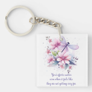 Positive flowers your efforts matter key ring