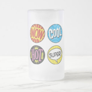 Positive Frosted Glass Beer Mug
