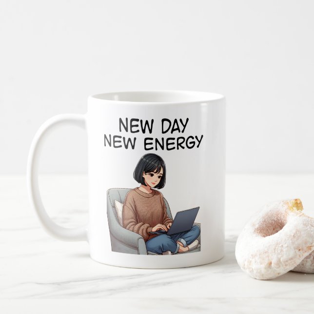 Positive girl coffee mug (With Donut)