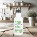 Positive Green Your Voice Matter Motivation Quote  532 Ml Water Bottle<br><div class="desc">Positive Green Your Voice Matter Motivation Quote</div>