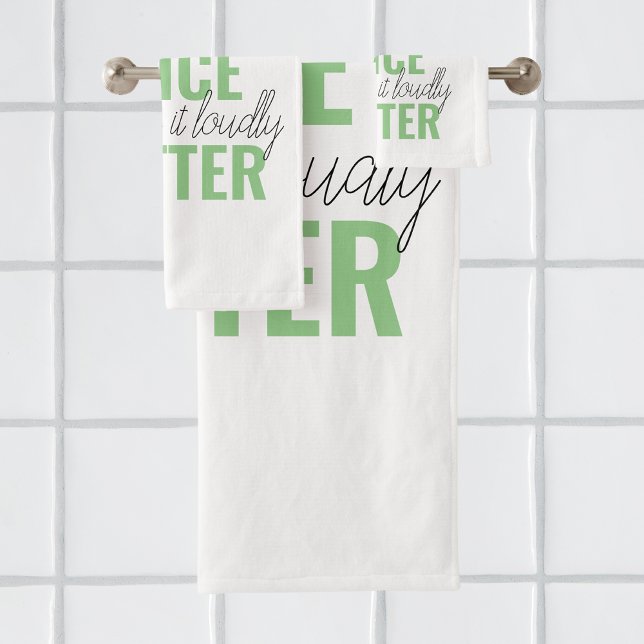 Positive Green Your Voice Matter Motivation Quote  Bath Towel Set (Creator Uploaded)