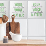 Positive Green Your Voice Matter Motivation Quote Tile<br><div class="desc">Positive Green Your Voice Matter Motivation Quote</div>