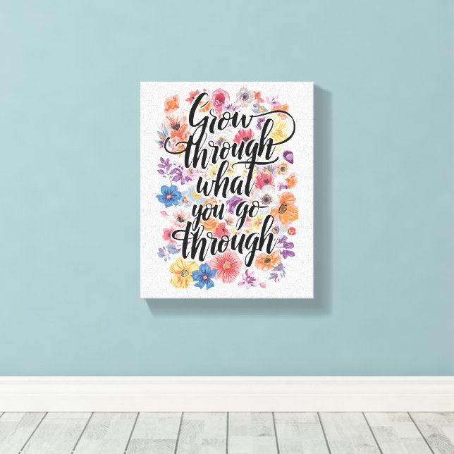 Positive Growth and Motivation Typography Canvas Print (Insitu(Wood Floor))