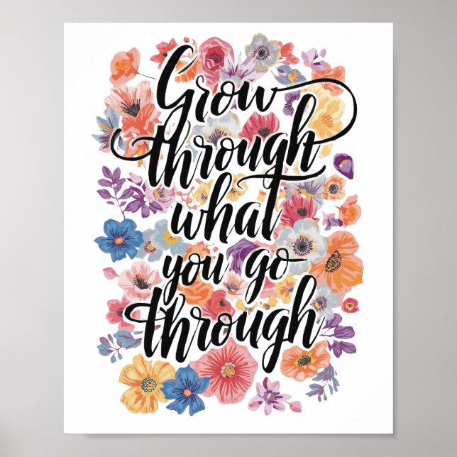 Positive Growth and Motivation Typography Poster (Front)