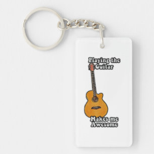 positive guitar quote for guitar players key ring