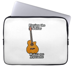 positive guitar quote for guitar players laptop sleeve