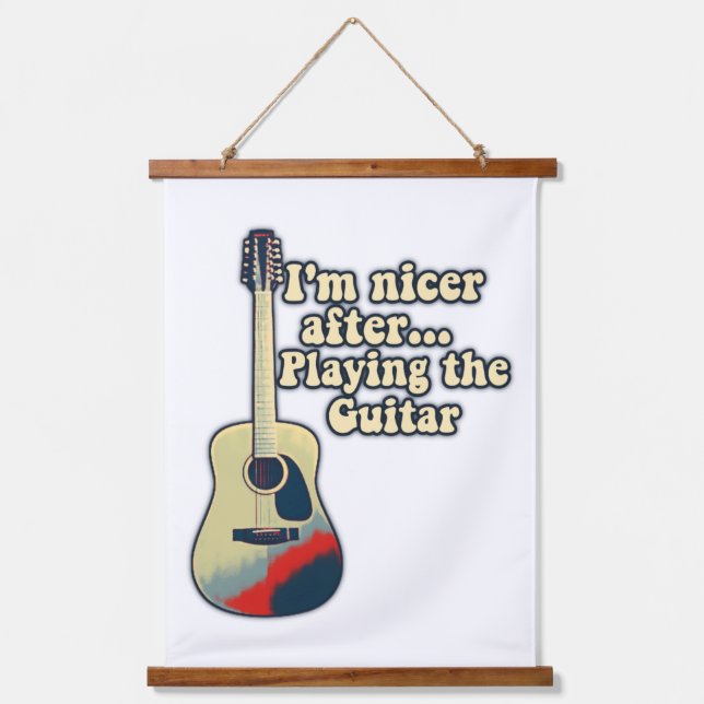 positive guitar sayings for guitar lovers  hanging tapestry (Front)