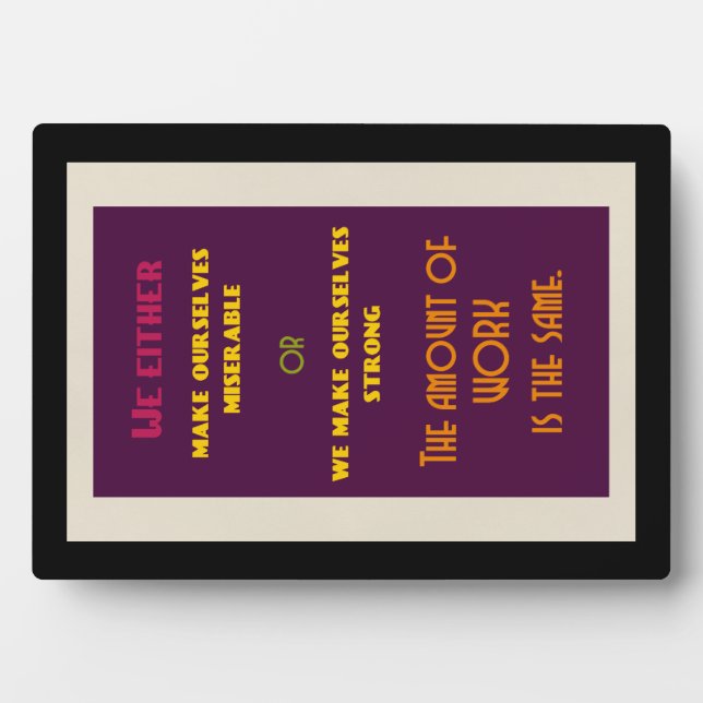 Positive Inspirational Quote about Life Plaque (Front)