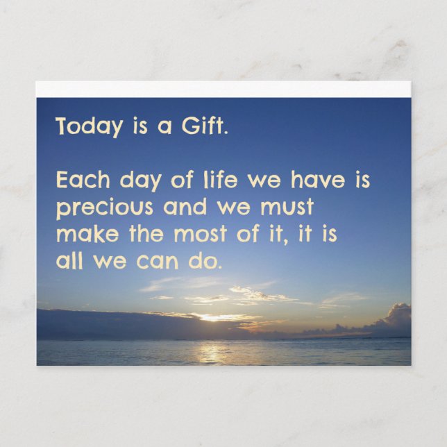 Positive Inspirational Quote Postcard - Today (Front)