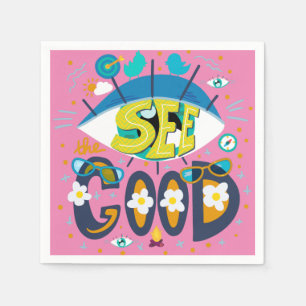 Positive inspirational quote vibrant summer pink  napkin