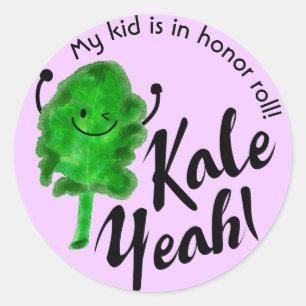Positive Kale Pun - Kale Yeah! Classic Round Sticker