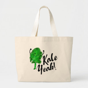 Positive Kale Pun - Kale Yeah! Large Tote Bag
