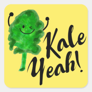 Positive Kale Pun - Kale Yeah! Square Sticker