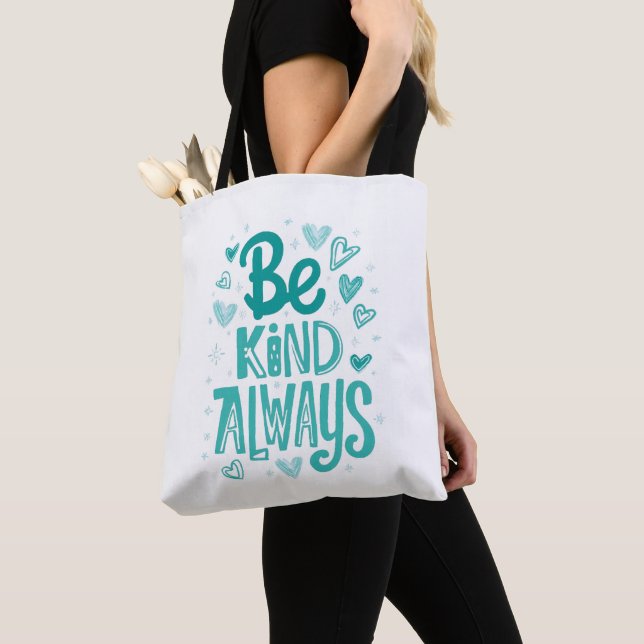 Positive Kindness Matters Typography Tote Bag (Close Up)