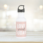 Positive Love Yourself Today Pastel Pink Quote  532 Ml Water Bottle<br><div class="desc">Positive Love Yourself Today Pastel Pink Quote</div>