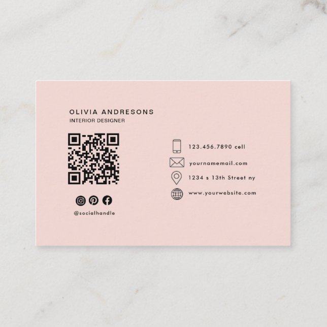  Positive Love Yourself Today Pastel Pink Quote  Business Card (Back)