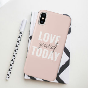  Positive Love Yourself Today Pastel Pink Quote  iPhone 15 Case