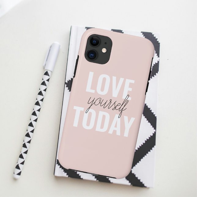  Positive Love Yourself Today Pastel Pink Quote  Case-Mate iPhone Case (Creator Uploaded)