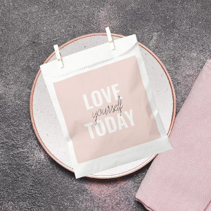  Positive Love Yourself Today Pastel Pink Quote  Favour Bags
