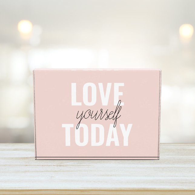  Positive Love Yourself Today Pastel Pink Quote  Photo Block (Creator Uploaded)