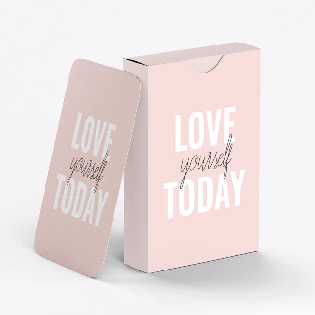  Positive Love Yourself Today Pastel Pink Quote  Playing Cards (Creator Uploaded)