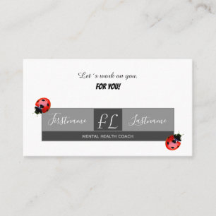 Positive mental health coach ladybug encouragement business card