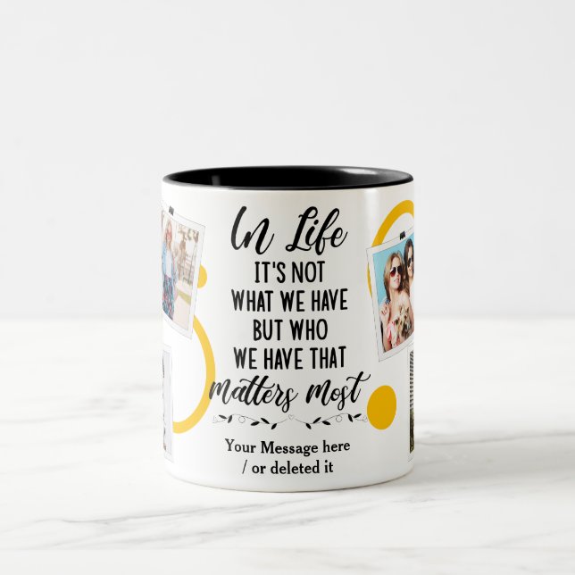 Positive Message For Best Friends 6 Photos Two-Tone Coffee Mug (Center)