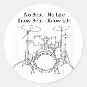 Positive message for drummers, musicians, dancers classic round sticker
