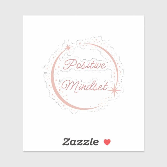 Positive Mindset Pink Inspirational Vinyl Sticker (Sheet)