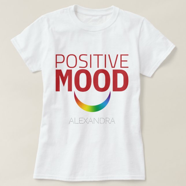 Positive Mood Eyes Smile Red Rainbow LGBT GAY Name T-Shirt (Design Front)