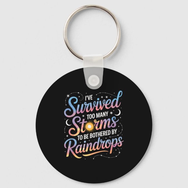 Positive Motivation Inspirational, I’ve Survived M Key Ring (Front)