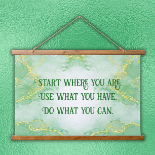Positive Motivation Start Where you are Hanging Tapestry