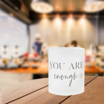 Positive Motivation You Are Enough Quote Frosted Glass Coffee Mug<br><div class="desc">Looking for a daily reminder that you are enough? Look no further! Introducing our "You Are Enough" quote products, designed to provide positive motivation and uplift your spirits whenever you need it. With these inspiring products, you can carry the empowering message of self-acceptance and self-love with you wherever you go....</div>