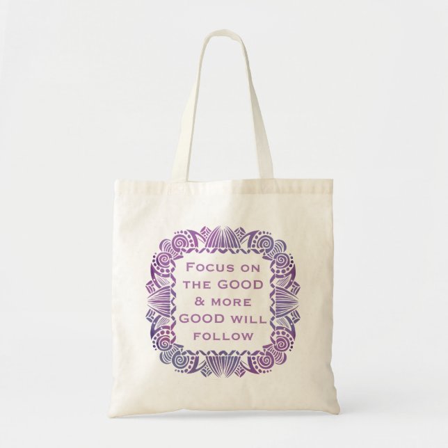 Positive Motivational Quote Decorative Tote Bag (Front)